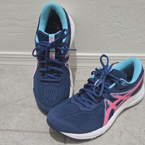 NWT Women's Asics 9.5 Gel Contend 7 Blue and Pink Running Shoes